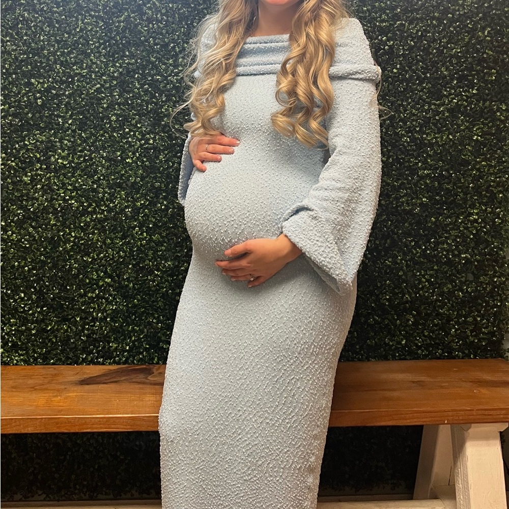Light Blue Maternity Dress